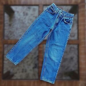 Vtg youth high-waisted tapered blue jeans